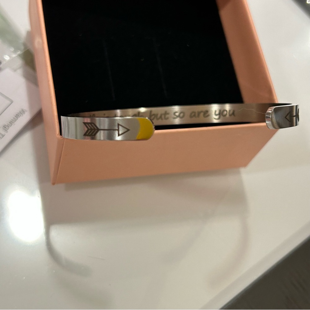Inspirational Stainless Steel Cuff Bracelet - Picture 9 of 13